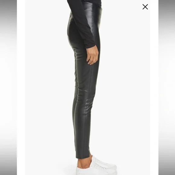 Rag & Bone Nina High Waist Pull On Faux Leather Skinny Pants, Black - Picture 3 of 11